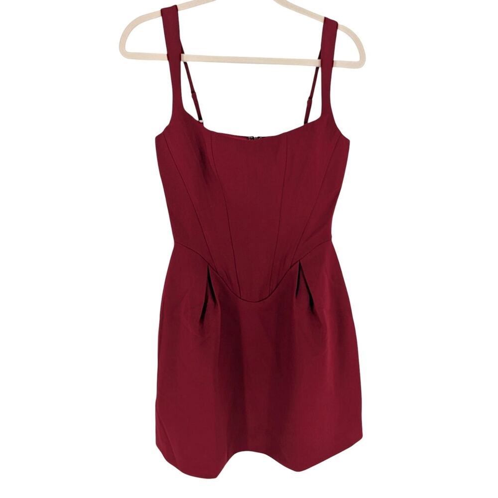 Babyboo Janiyah Mini Dress Wine Burgundy Corset Fit Flare XS NWT - Picture 2 of 4